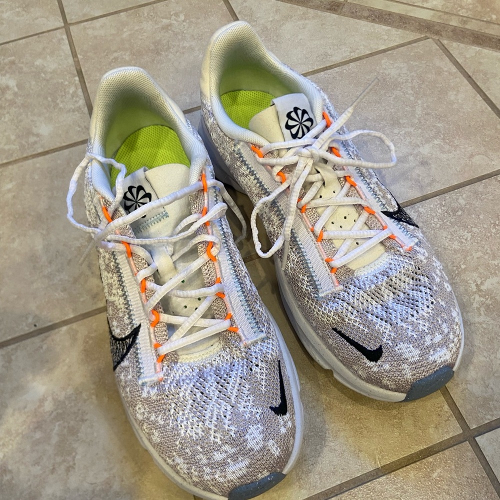 Nike White and Orange Athletic Shoes